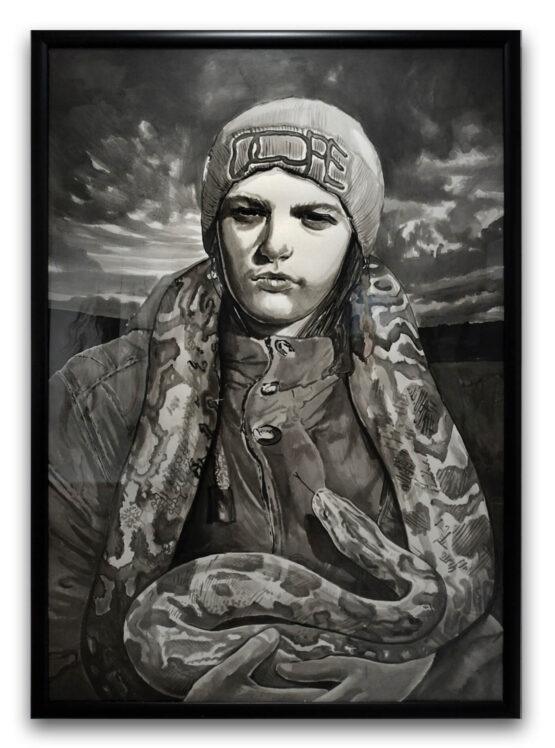 Ľubomíra Sekerášová - The serpents boy, 103x73 cm