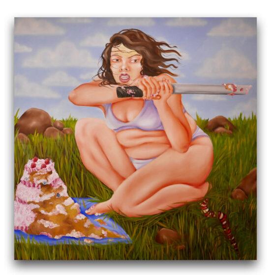 Dominika Kováčiková - Pity Party, 170x170 cm