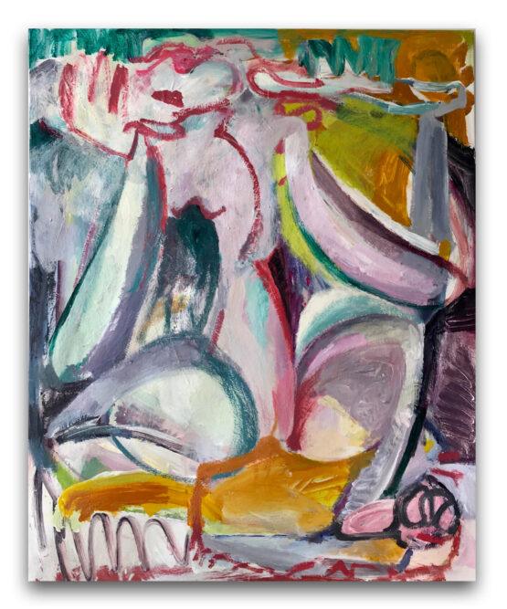SOLD Natália Okolicsányiová - Mountain Figure, 110x90 cm