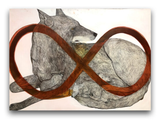 SOLD Jarmila Sabová Džuppová - Vlčica a nekonečno, 100 x 140 cm