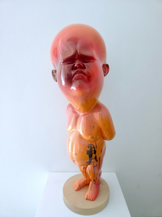 SOLD Viktor Frešo - Pičus (Niemand) - Orange, 95 x 35 x 35 cm