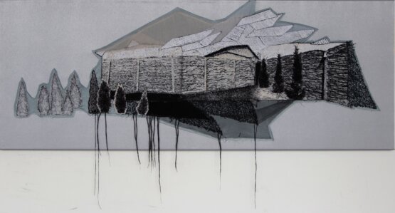 Vlasta Žáková - Betónový koridor II, 45 x 120 cm