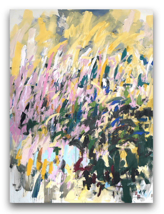 Michaela Červená - Swimming in the sea of pink flowers, 150 x 200 cm