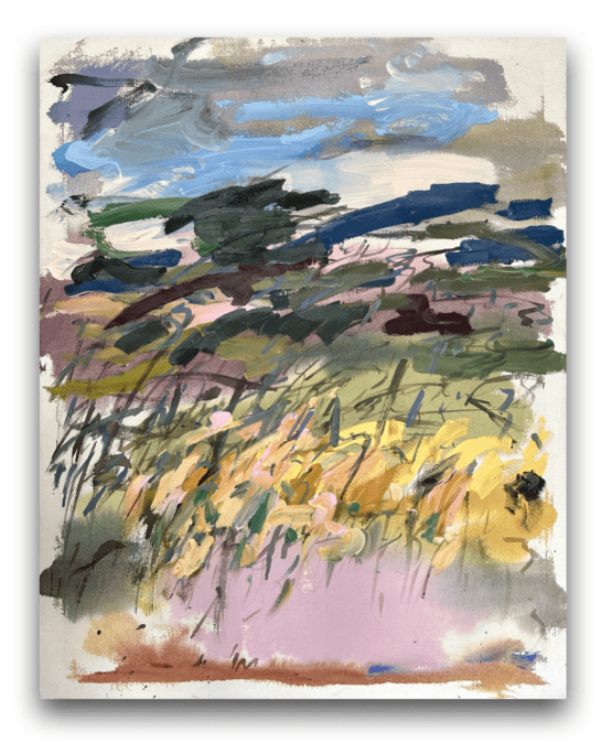 SOLD Michaela Červená - Field and mountains, 80 x 100 cm