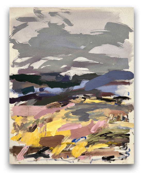 Michaela Červená - Field and mountains, 80 x 100 cm
